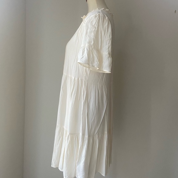 NWT pretty crème cotton Old Navy pleated cotton dress with feminine details - Picture 2 of 11